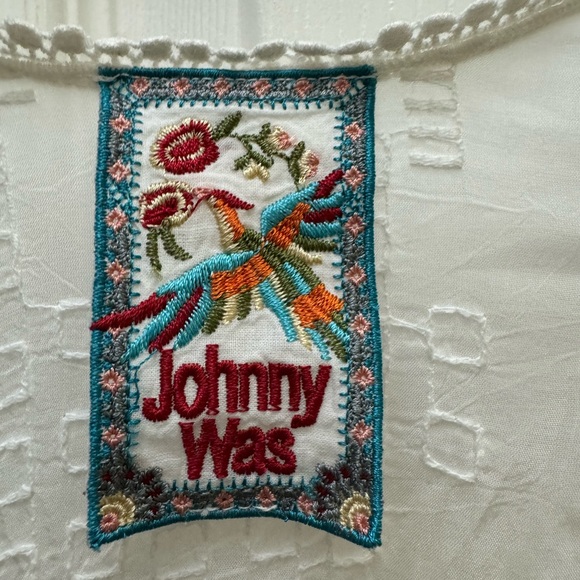 Johnny Was White Tunic with Colorful Embroidery - Picture 5 of 6